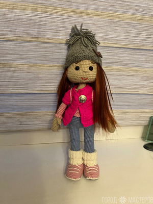 Кукла вязанная 32 см - 2
