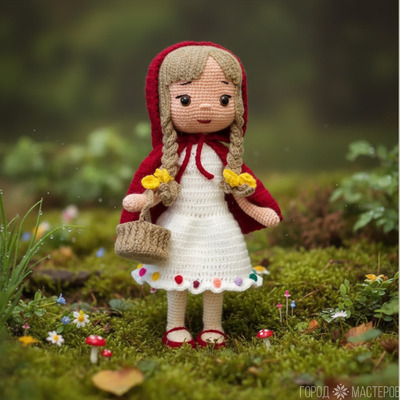 ВЯЗАНАЯ КУКЛА "КРАСНАЯ ШАПОЧКА" - 3