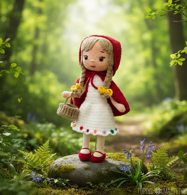 ВЯЗАНАЯ КУКЛА "КРАСНАЯ ШАПОЧКА" - 4