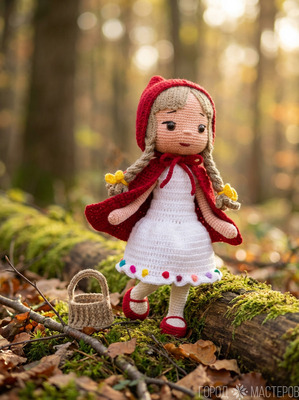 ВЯЗАНАЯ КУКЛА "КРАСНАЯ ШАПОЧКА" - 5