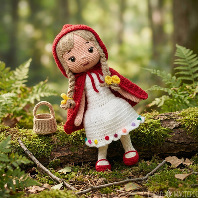 ВЯЗАНАЯ КУКЛА "КРАСНАЯ ШАПОЧКА" - 8