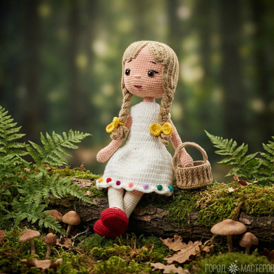 ВЯЗАНАЯ КУКЛА "КРАСНАЯ ШАПОЧКА" - 9