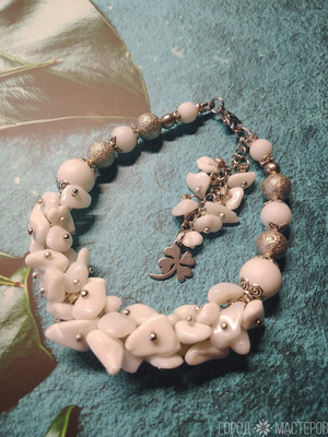 ШИКАРНЫЙ БРАСЛЕТ ИЗ БЕЛОГО АГАТА - 7