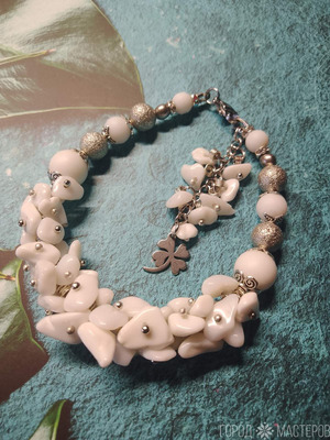 ШИКАРНЫЙ БРАСЛЕТ ИЗ БЕЛОГО АГАТА - 9