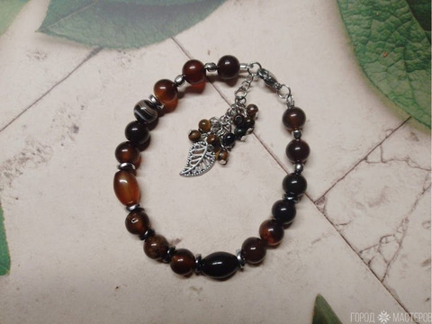 БРАСЛЕТ НАТУРАЛЬНЫМ ТИГРОВЫМ ГЛАЗОМ