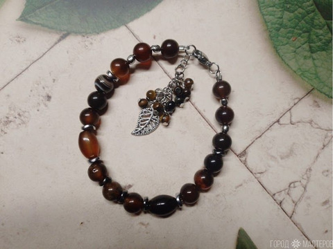 БРАСЛЕТ НАТУРАЛЬНЫМ ТИГРОВЫМ ГЛАЗОМ - 3