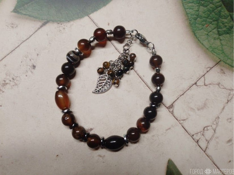 БРАСЛЕТ НАТУРАЛЬНЫМ ТИГРОВЫМ ГЛАЗОМ - 4