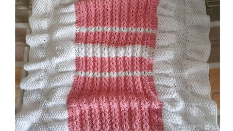 Плед вязаный детский (хлопок/акрил), 50*60 см