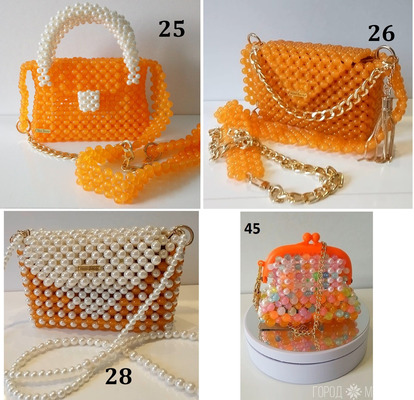 Сумочки из светящихся в темноте бусин с дорогостоящей фурнитурой и внутренней подкладкой