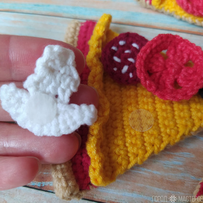 Развивающая игрушка-пазл "Пицца", ручная работа - 2