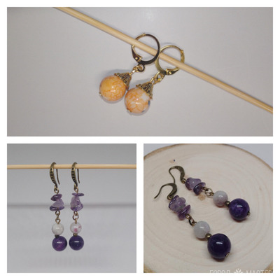 ШИКАРНЫЕ СЕРЬГИ С НАТУРАЛЬНЫМИ КАМНЯМИ РУЧНОЙ РАБОТЫ