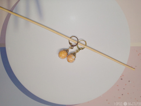 ШИКАРНЫЕ СЕРЬГИ С НАТУРАЛЬНЫМИ КАМНЯМИ РУЧНОЙ РАБОТЫ - 8