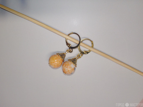 ШИКАРНЫЕ СЕРЬГИ С НАТУРАЛЬНЫМИ КАМНЯМИ РУЧНОЙ РАБОТЫ - 9