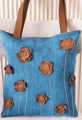 Сумка шоппер джинсовая