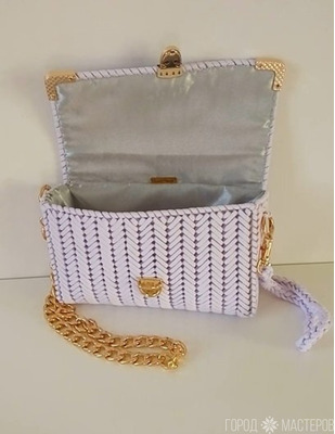 Сумочка на канве "Морозная сирень" с подкладкой - 3