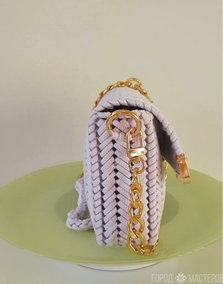 Сумочка на канве "Морозная сирень" с подкладкой - 4