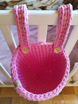 Подвесная вязаная корзина - 2