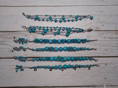 Браслеты из натуральной бирюзы многорядные - 8