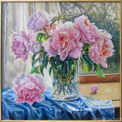 Картина. Пионы.  Размер 46 Х 46см