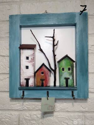 Панно "Переулок-7", ключница, декор, подарок, интерьер