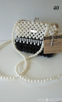 Сумочка из бусин на фермуаре. С подкладкой (Видео в описании