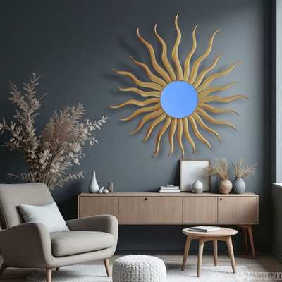 Зеркало - солнце Soleil,  золотой