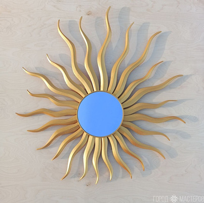 Зеркало - солнце Soleil,  золотой - 2