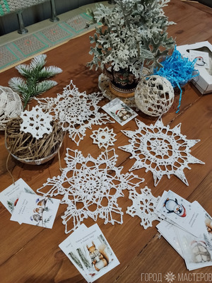 Новогодние ажурные шары и снежинки - 5