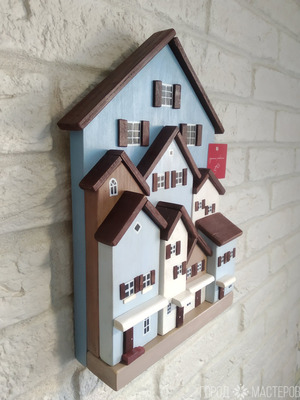 Панно "Микрорайон", ключница, подарок, интерьер, декор