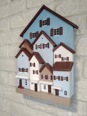 Панно "Микрорайон", ключница, подарок, интерьер, декор - 2