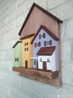 Панно "Квартал", ключница, декор, подарок для дома и интерьера - 3