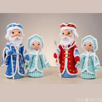 Вязаный дедушка Мороз и Снегурочка - 4