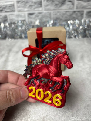 Магнит к новому году ''Красная огненная лошадь'' - 3