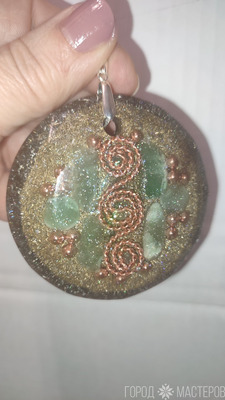кулон - оргонит с натуральными камнями