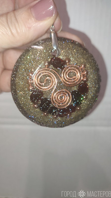 кулон - оргонит с натуральными камнями - 3