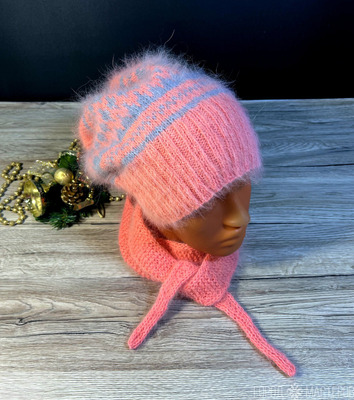 Шапка и шарфик из ангоры (Италия)