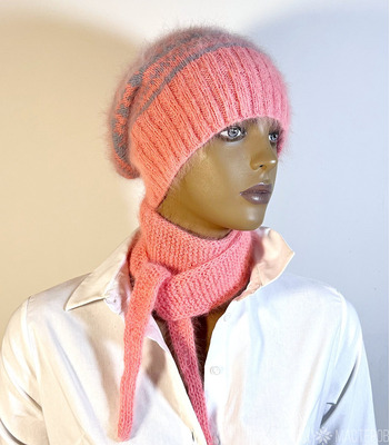 Шапка и шарфик из ангоры (Италия) - 3