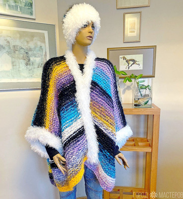 Пончо из мохера с полушерстью в единственном экземпляре