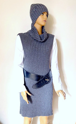 Туника Платье вязаное из пряжи класса "люкс" меринос Италия - 2