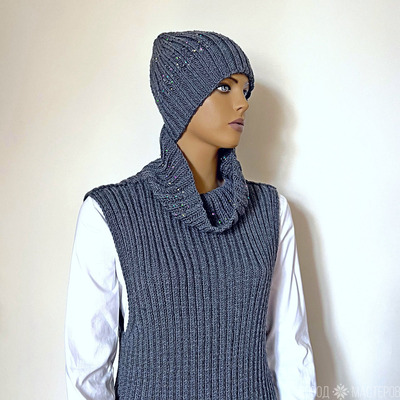 Туника Платье вязаное из пряжи класса "люкс" меринос Италия - 3