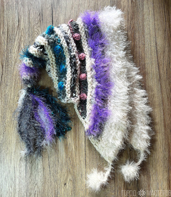 Шапка с ушками "шапка феи" оригинальная нарядная - 3