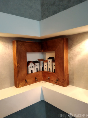 Панно "Старые улицы-1", ключница угловая, подарок