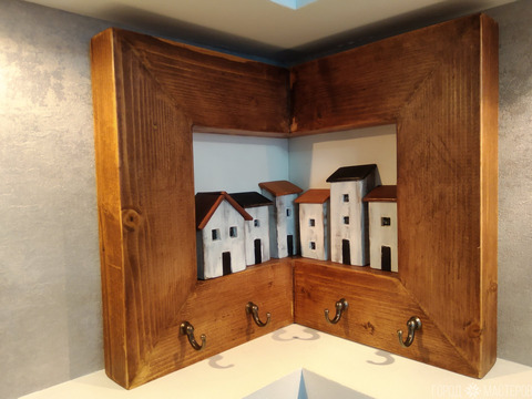 Панно "Старые улицы-1", ключница угловая, подарок - 3