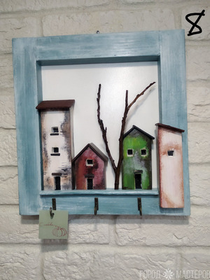 Панно "Переулок-8", ключница, подарок, интерьер, декор