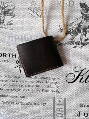 Кошелек  бифолд, натуральная кожа, ручная работа - 3