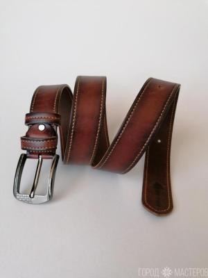 Ремень мужской, ручная работа, натуральная кожа - 3