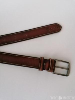 Ремень мужской, ручная работа, натуральная кожа - 4