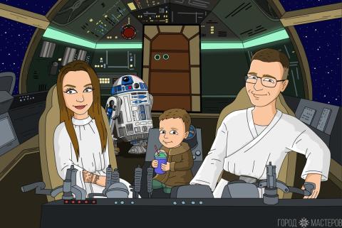 Портрет по фото в стиле Звездных войн