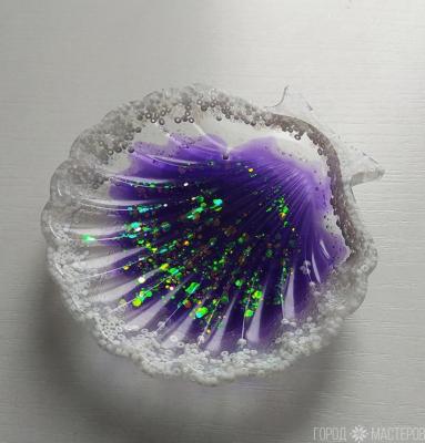 Блюдце "ракушка" из эпоксидной смолы - 4