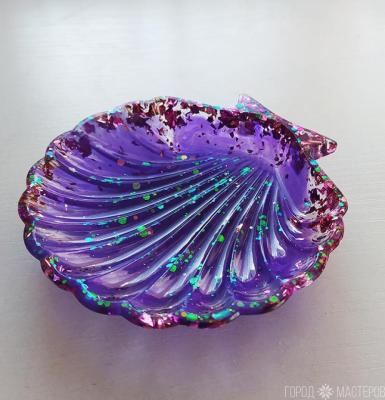 Блюдце "ракушка" из эпоксидной смолы - 2